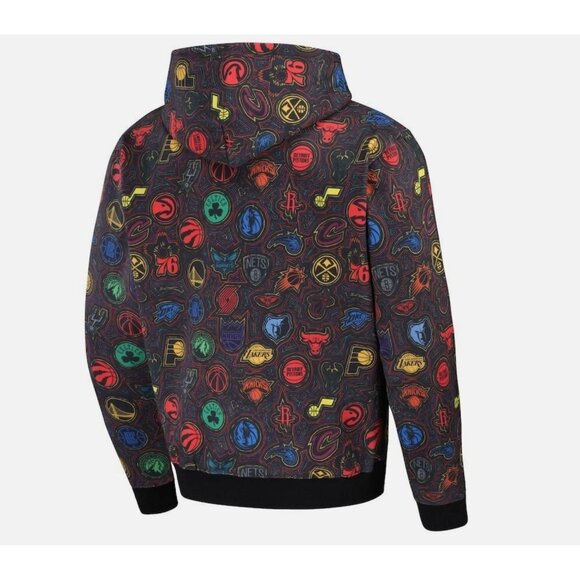 NWT NBA x Staple All Teams Fusion Fleece Pullover Hoodie Black Sz S MSRP $80 - Picture 2 of 5